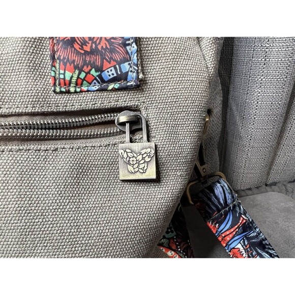 Black Butterfly Canvas Crossbody Handbag Satchel Bag Bohemian Floral Print Boho - Picture 5 of 14